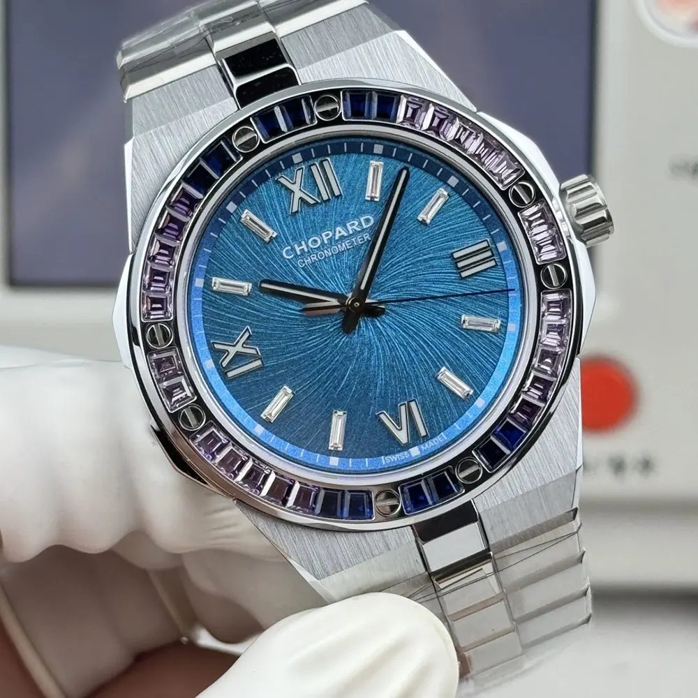 Chopard Men Alpine Eagle 36 Summit in White Gold and Purple Sapphires (6)