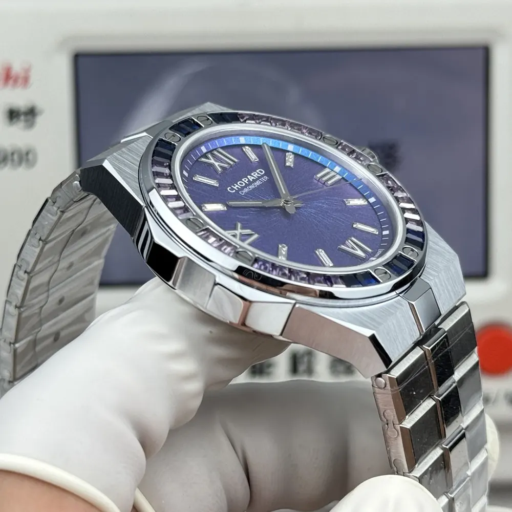 Chopard Men Alpine Eagle 36 Summit in White Gold and Purple Sapphires (7)