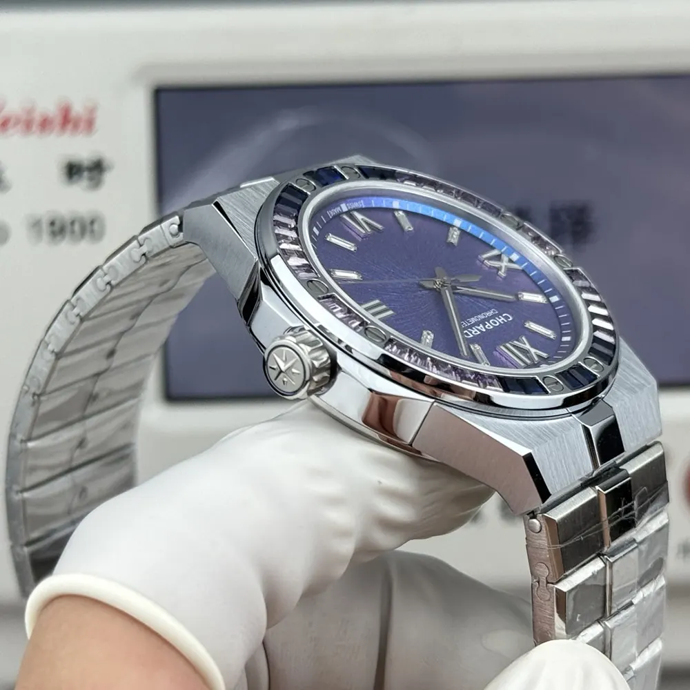 Chopard Men Alpine Eagle 36 Summit in White Gold and Purple Sapphires (8)