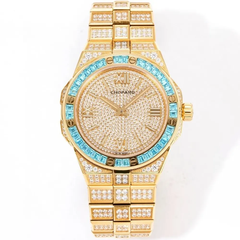 Chopard Men Alpine Eagle 41 Frozen Topaz Blue and 18K Yellow Gold