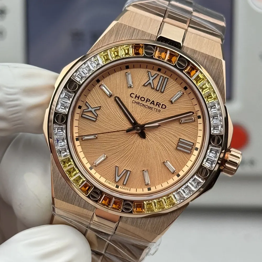 Chopard Men Alpine Eagle 41mm in Rose Gold and White Sapphires (6)