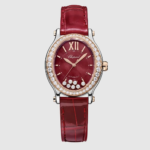 Chopard Women Happy Sport 29 x 31 mm in Red and Diamonds