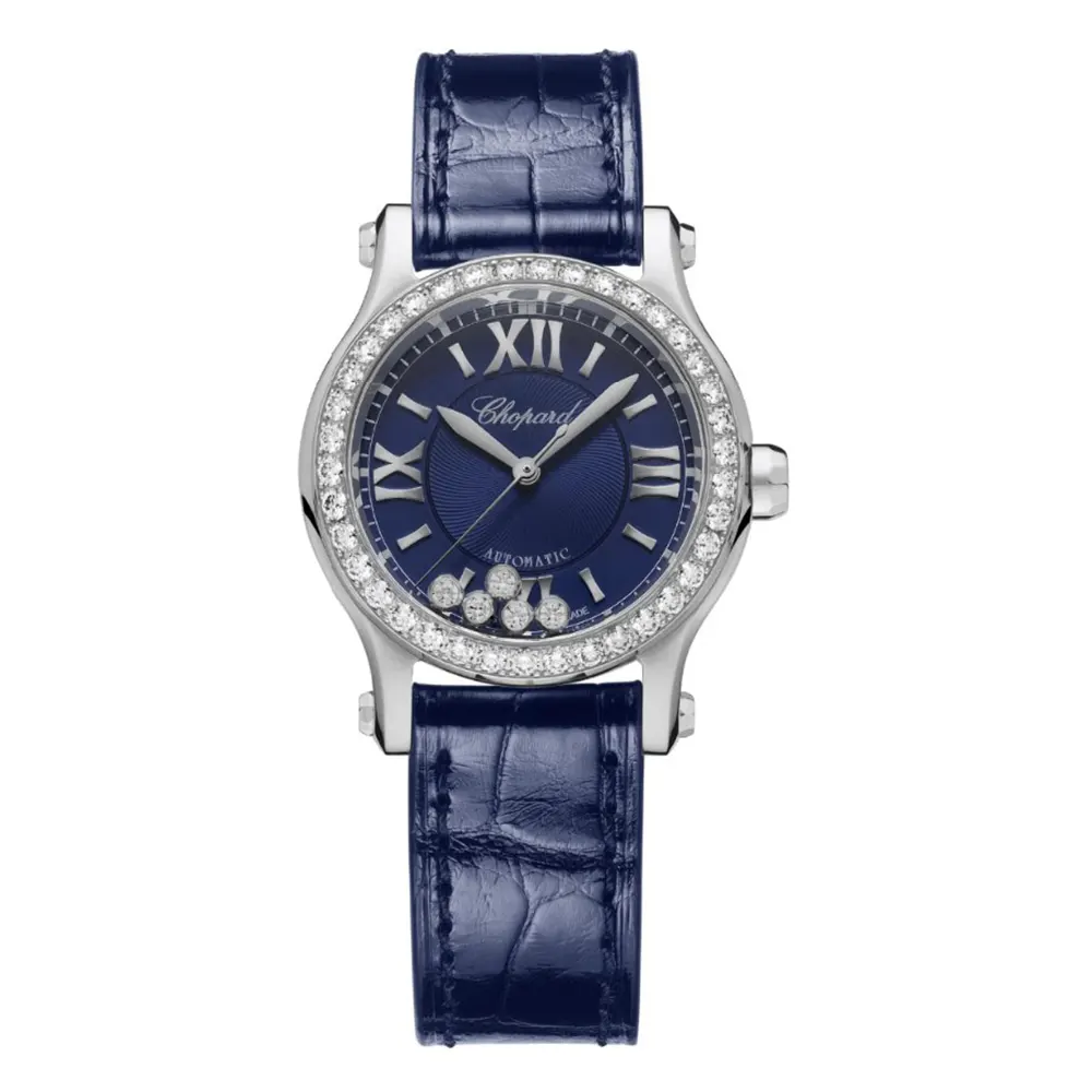 Chopard Women Happy Sport 30mm in Blue and Diamonds