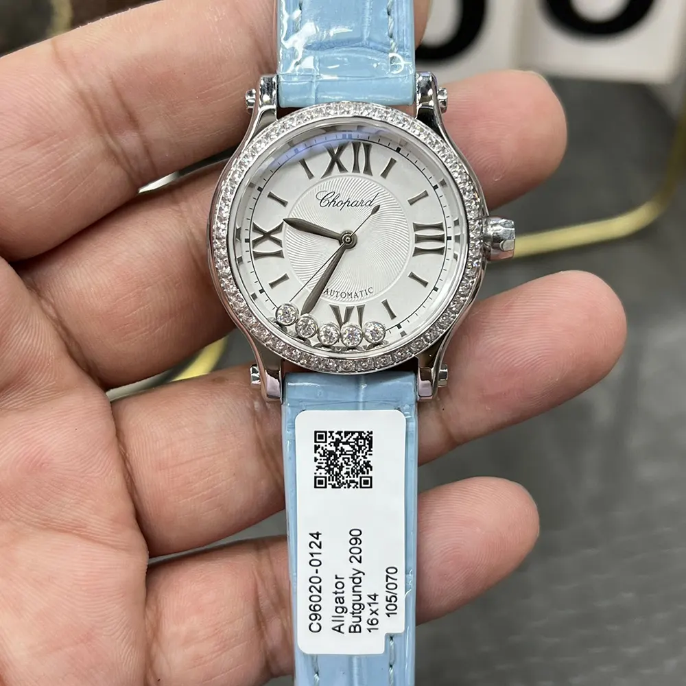 Chopard Women Happy Sport 33mm in Aquamarines and Diamonds (2)