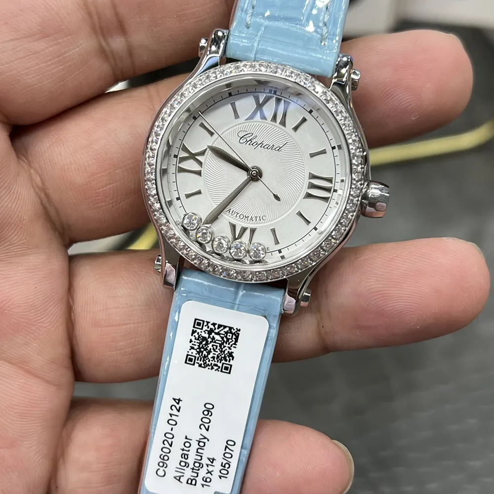 Chopard Women Happy Sport 33mm in Aquamarines and Diamonds (4)