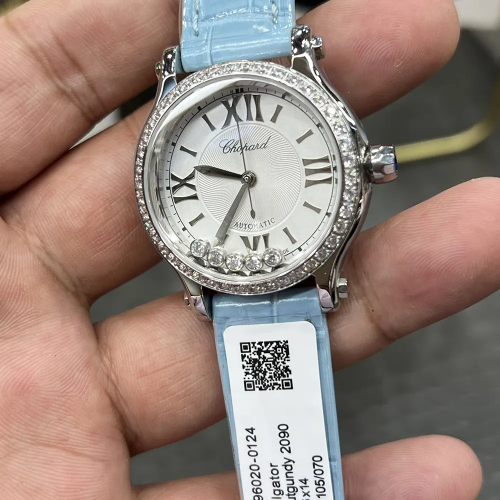 Chopard Women Happy Sport 33mm in Aquamarines and Diamonds (6)