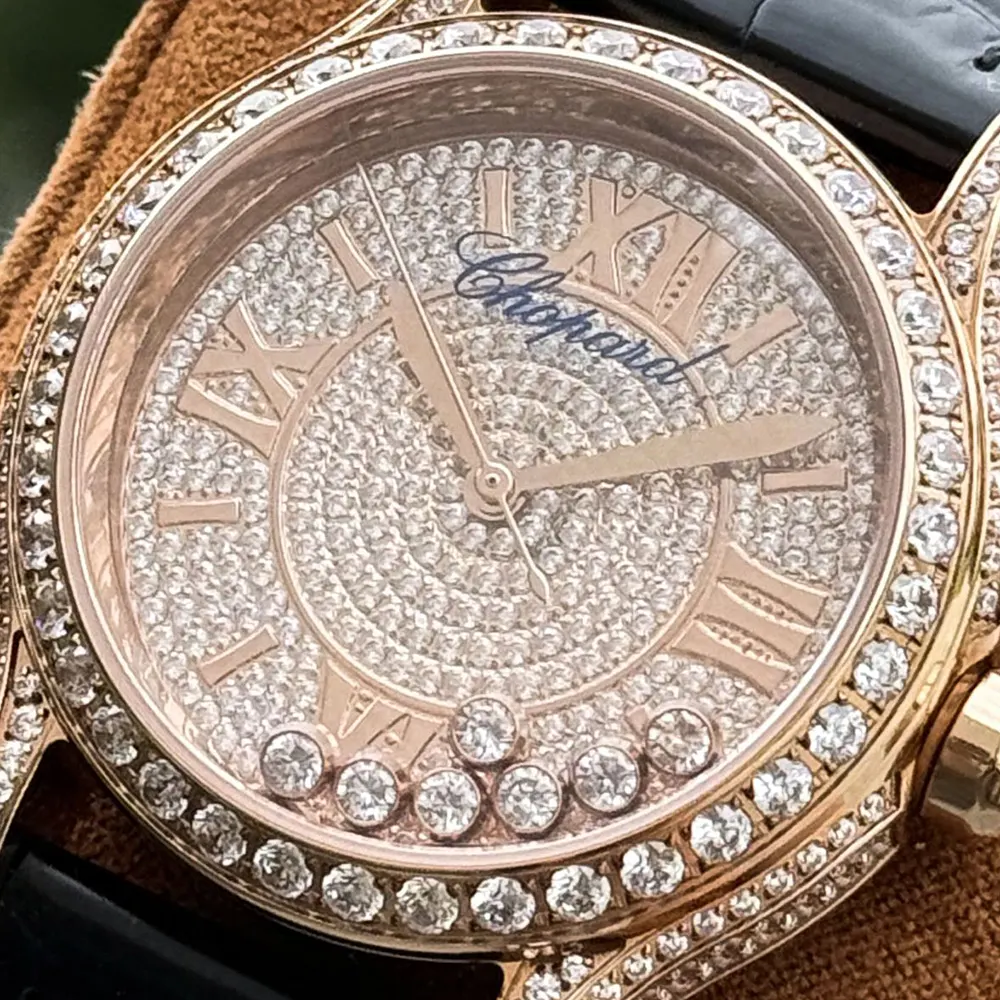 Chopard Women Happy Sport 36 mm in Rose Gold and Diamonds (8)