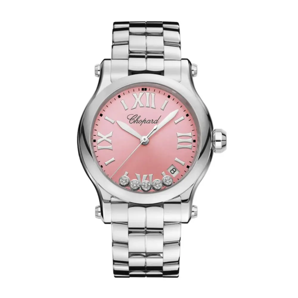 Chopard Women Happy Sport 36mm in Pink and Steel (1)