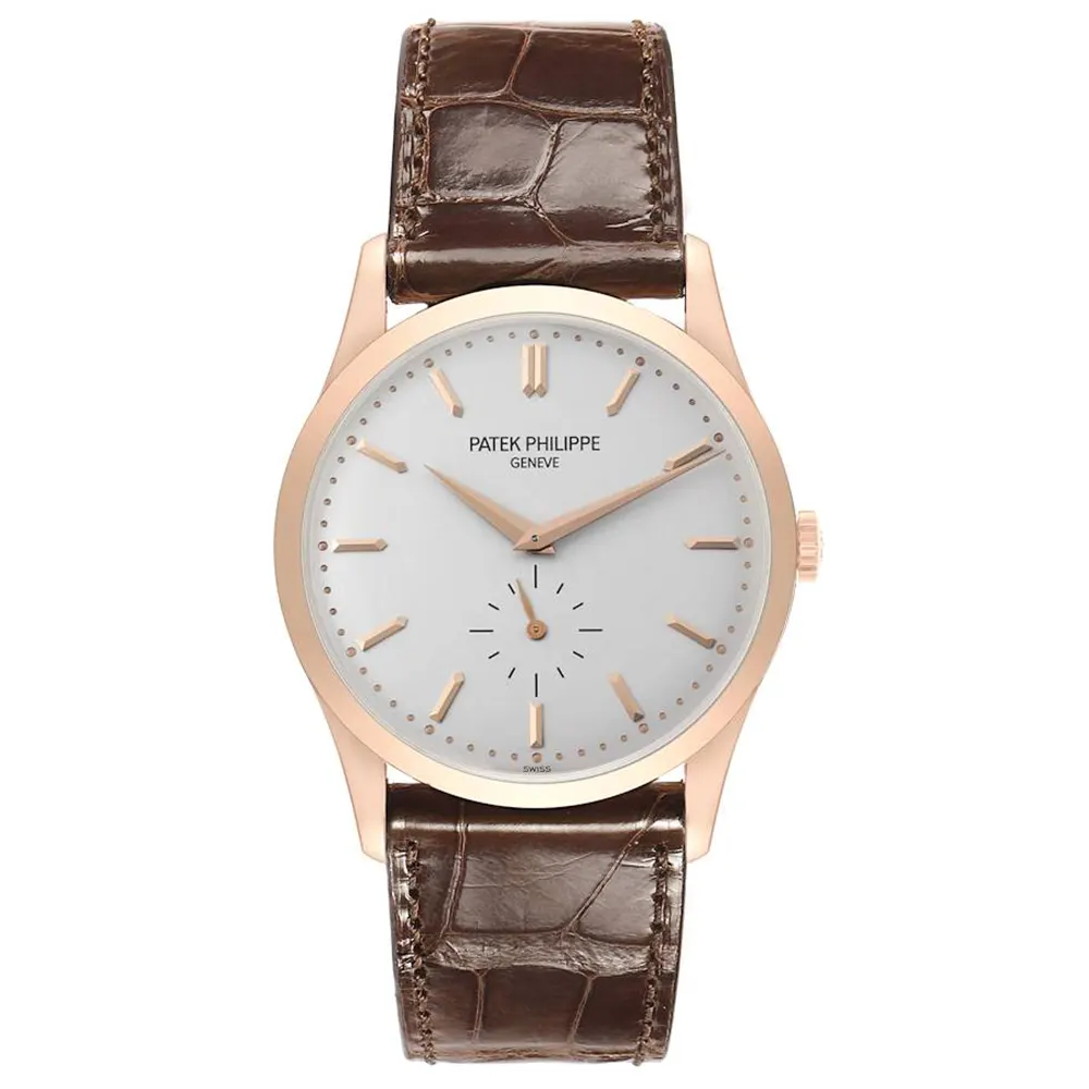 Patek Philippe Men Calatrava 37mm Rose Gold Silver Dial