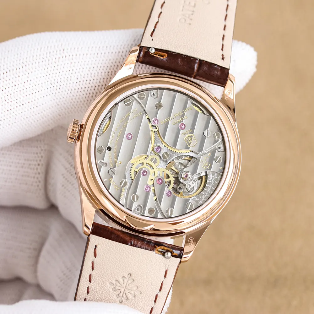 Patek Philippe Men Calatrava Rose Gold Silver Dial (7)