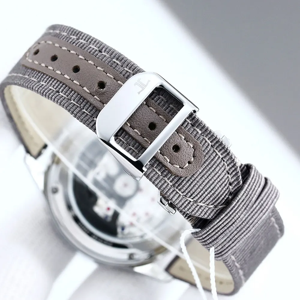 Jaeger-LeCoultre Men Polaris Chronograph Grey Dial on Brown Nylon Strap (10)