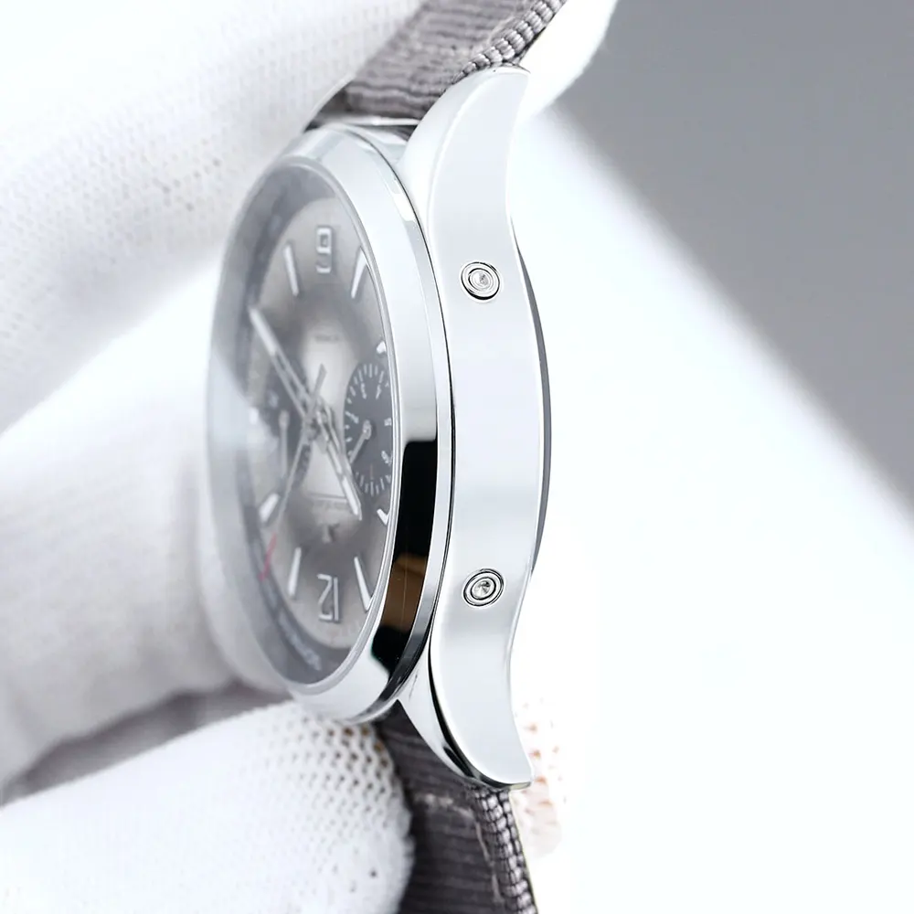 Jaeger-LeCoultre Men Polaris Chronograph Grey Dial on Brown Nylon Strap (8)