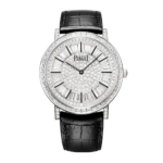 Piaget Men Traditional Watch Pave Set Diamond 41mm White Gold