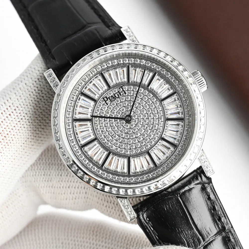 Piaget Men Traditional Watch Pave Set Diamond 41mm White Gold (2)