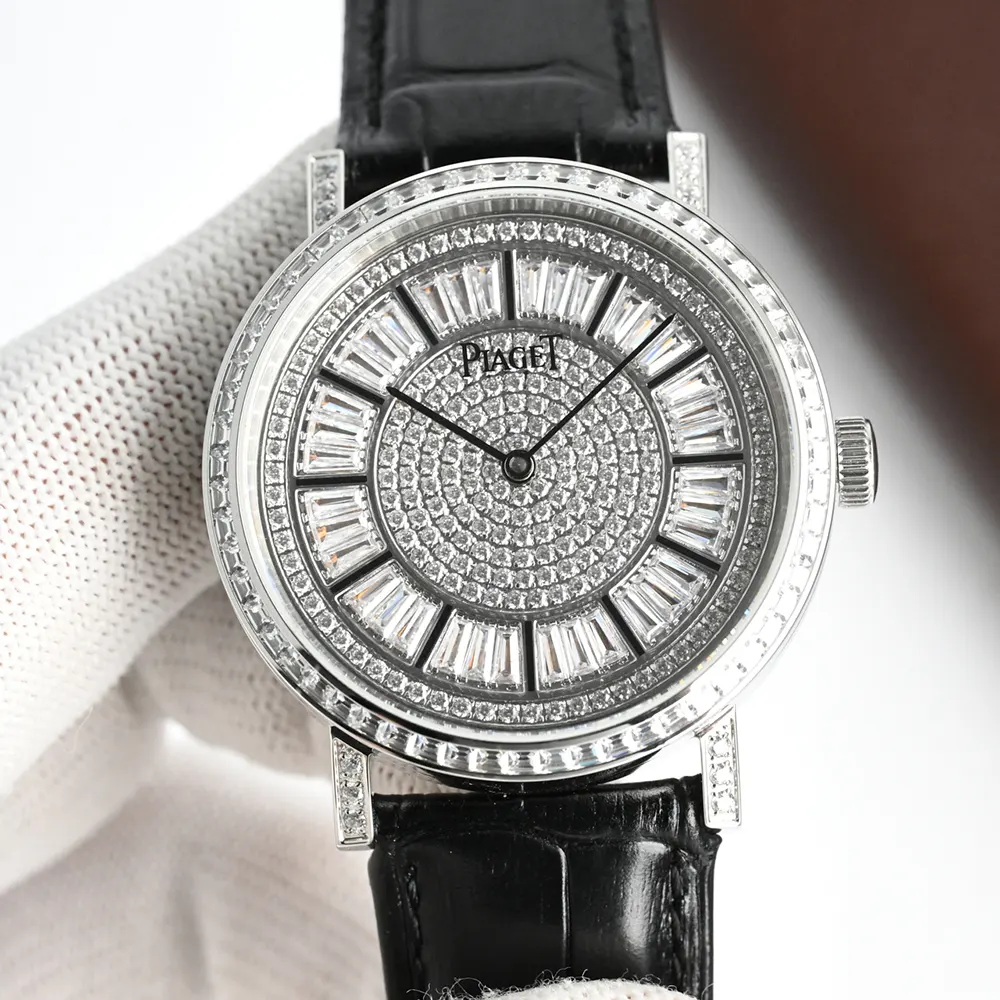 Piaget Men Traditional Watch Pave Set Diamond 41mm White Gold (4)