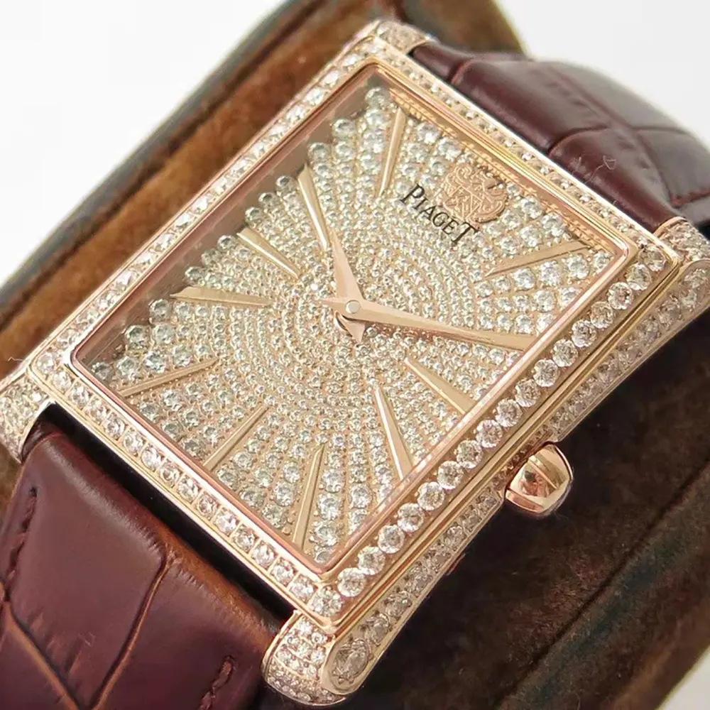 Piaget Women Black Tie Emperador 36mm Pink Gold with Diamonds (6)