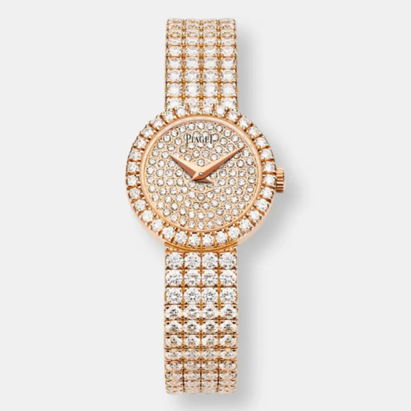 Piaget Women Traditional Watch Pave Set Diamond 19mm Rose Gold (1)