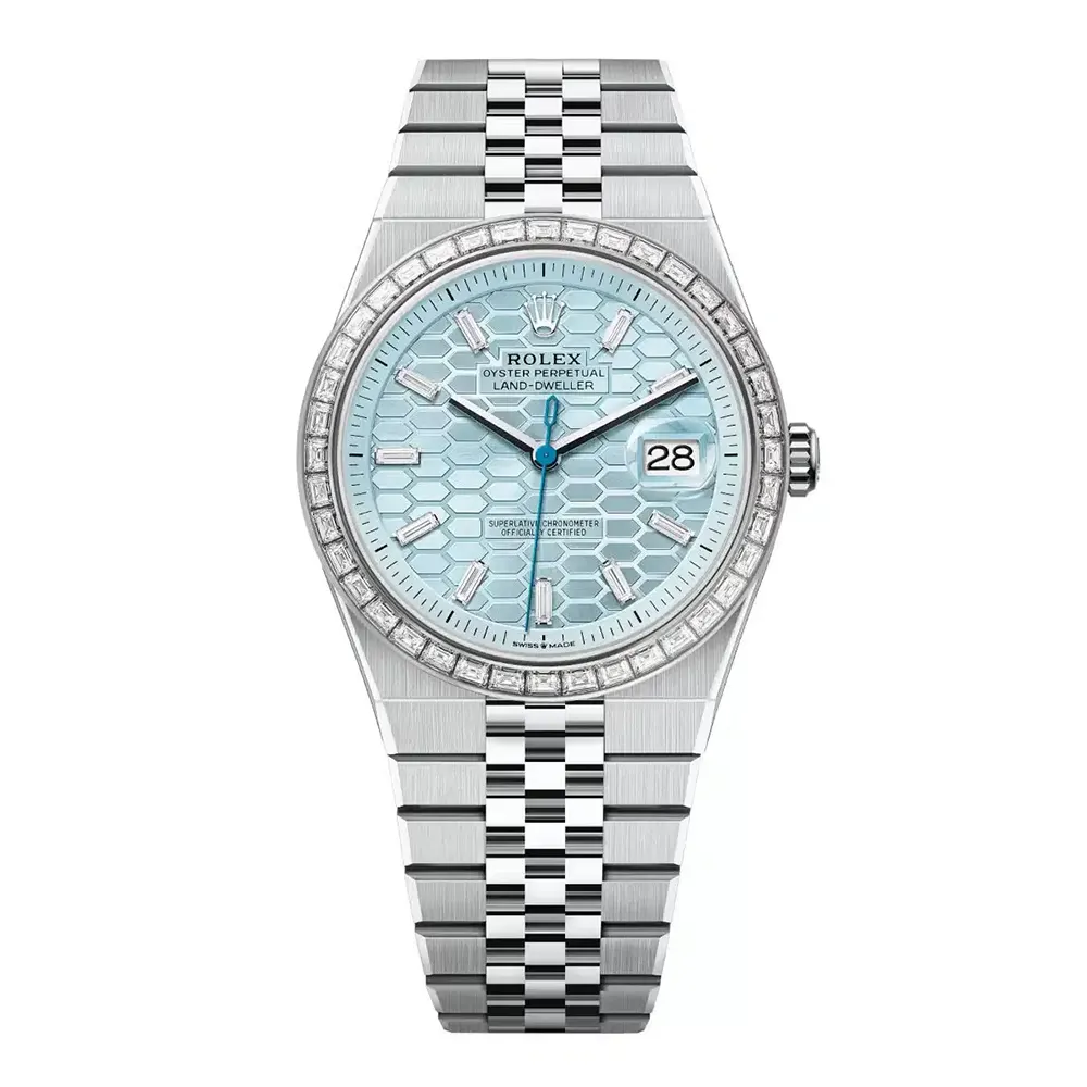 Rolex Men Land-Dweller 40mm in Blue and Diamonds (1)