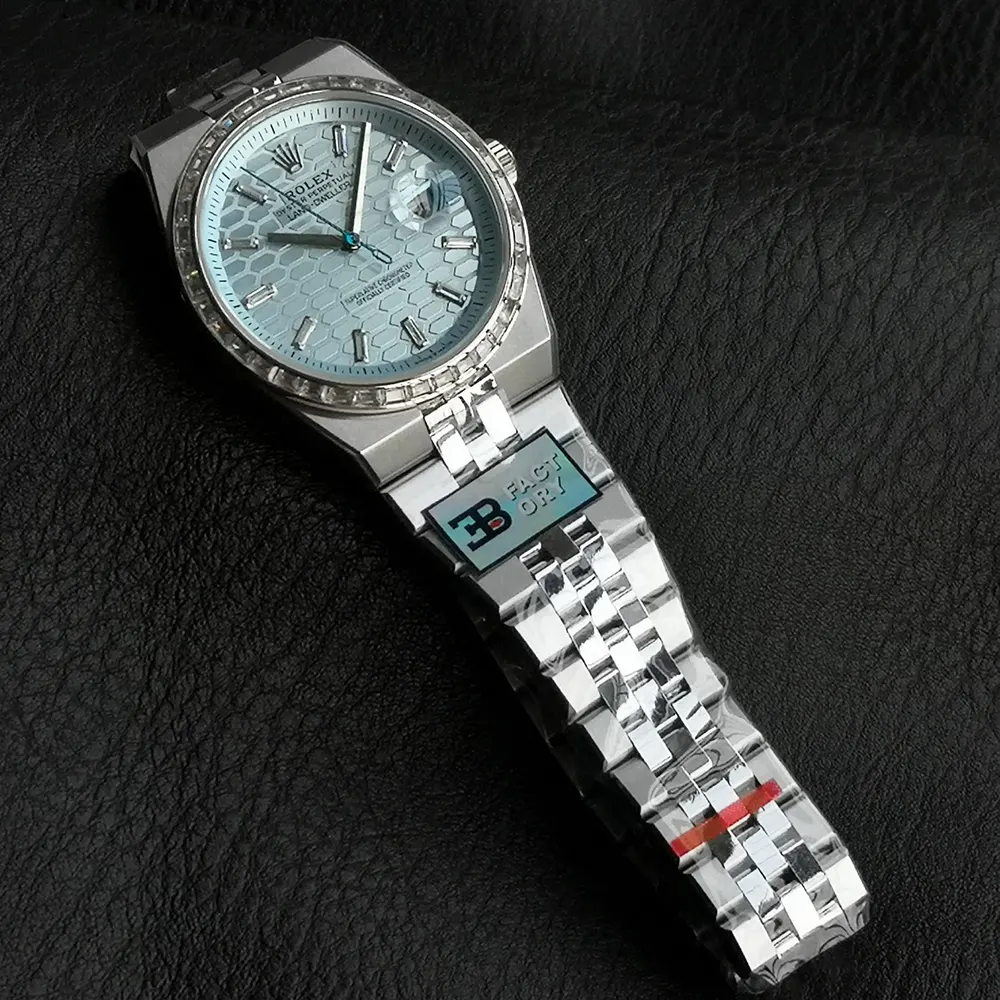 Rolex Men Land-Dweller 40mm in Blue and Diamonds (7)