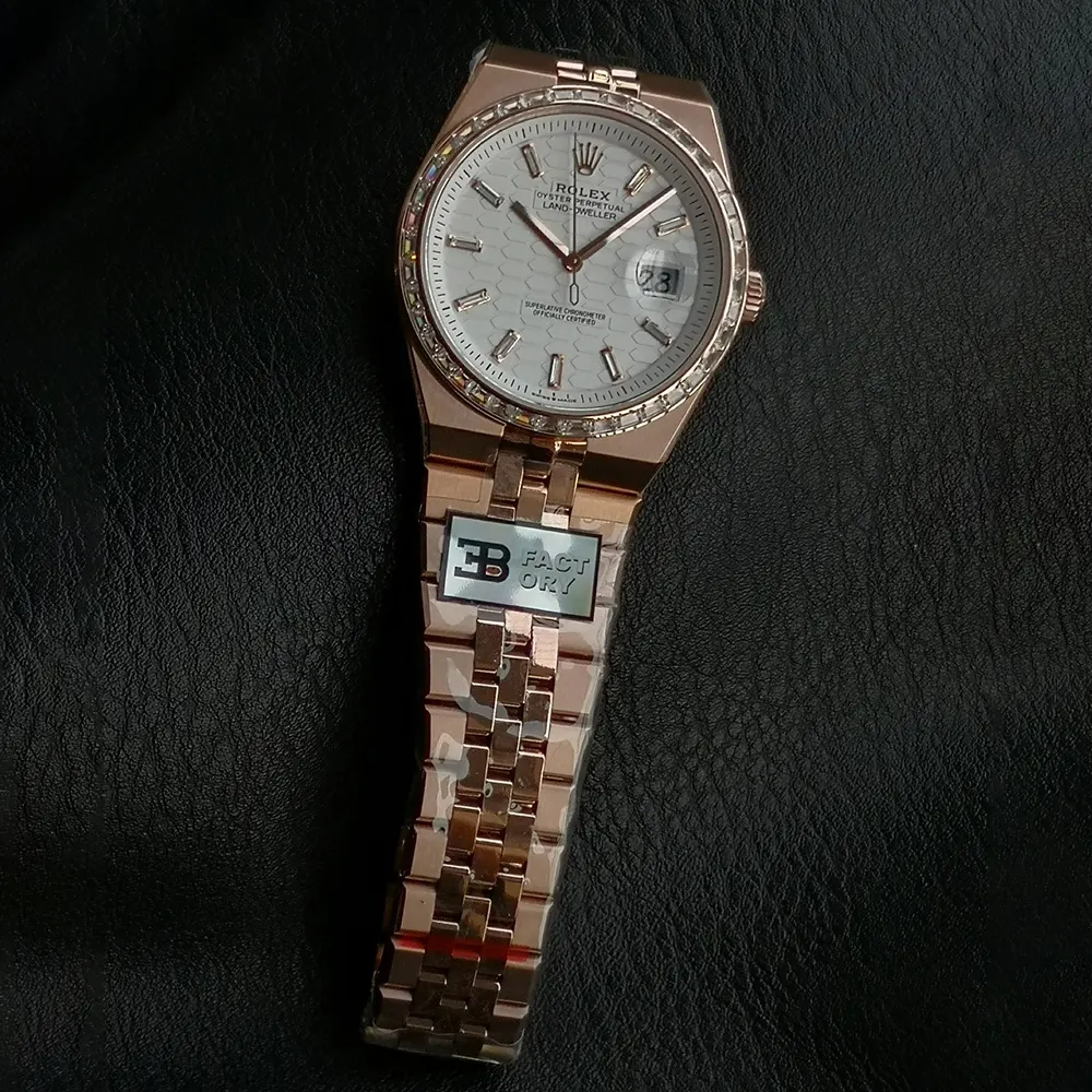 Rolex Men Land-Dweller 40mm in White and Diamonds (2)