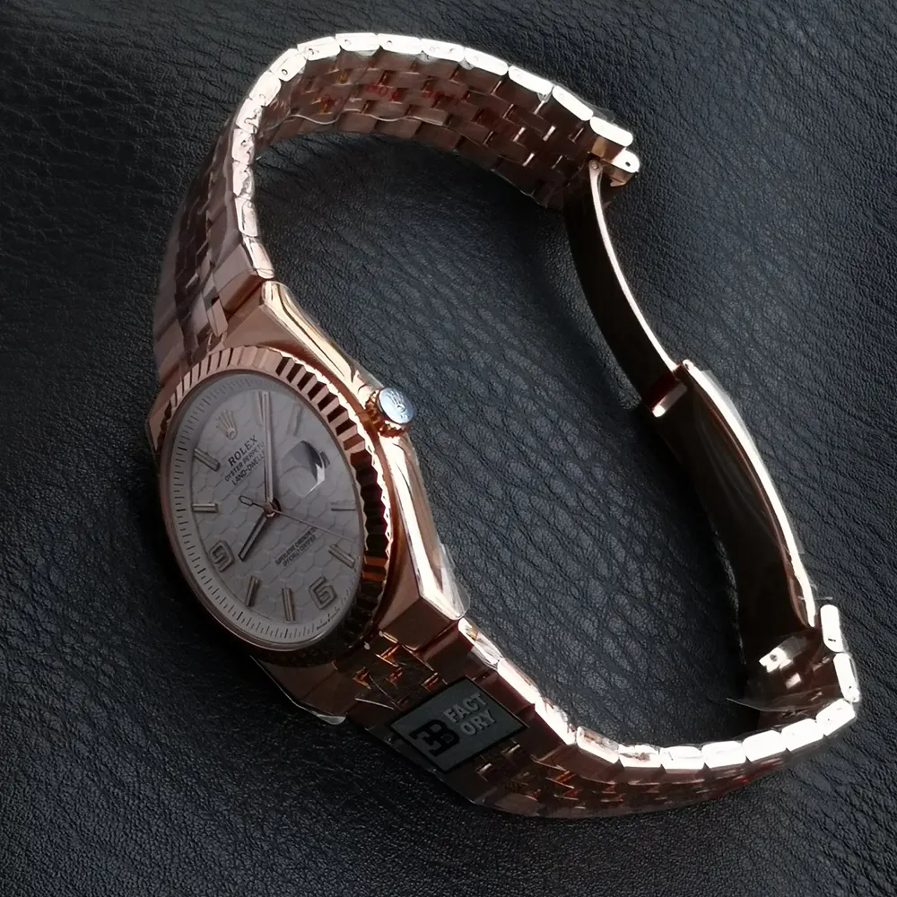 Rolex Men Land-Dweller 40mm in White and Rose Gold (8)