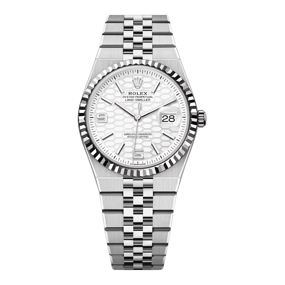 Rolex Men Land-Dweller 40mm in White and White Gold
