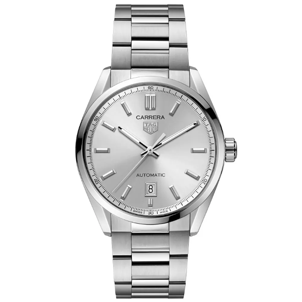 TAG Heuer Men Carrera Date 39mm in Sliver