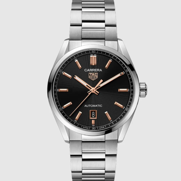TAG Heuer Men Carrera Date Automatic 39mm in Black and Steel (1)