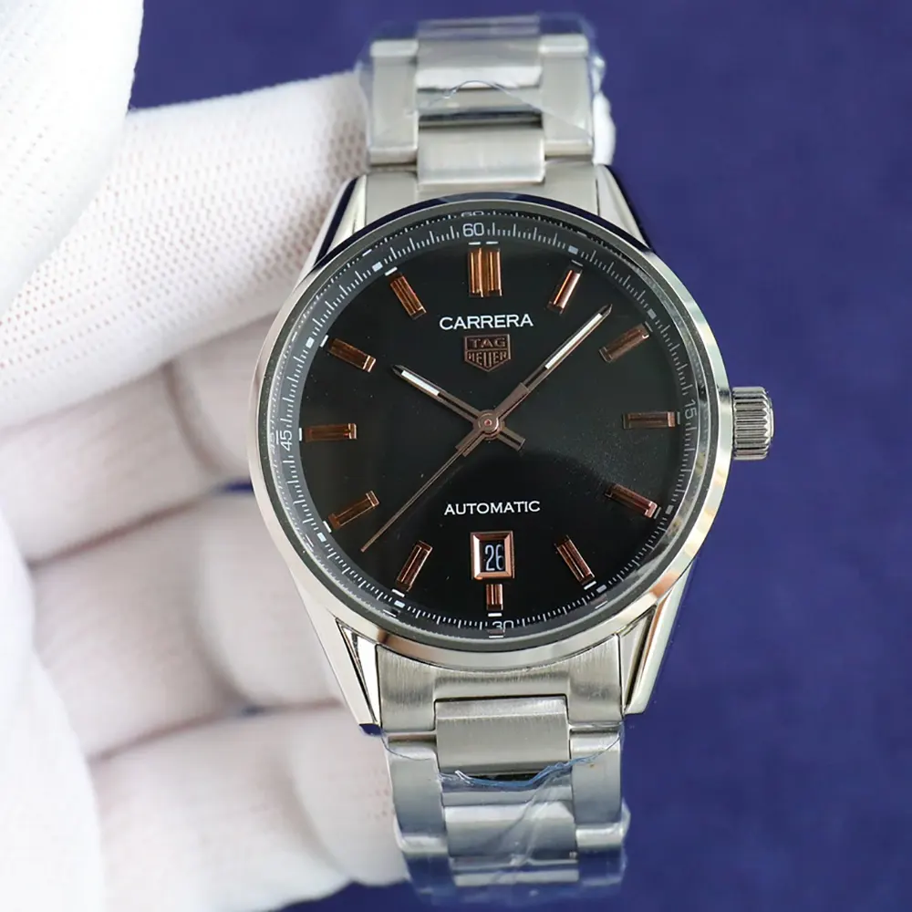 TAG Heuer Men Carrera Date Automatic 39mm in Black and Steel (2)