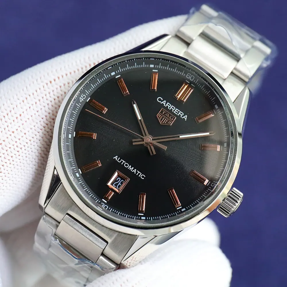 TAG Heuer Men Carrera Date Automatic 39mm in Black and Steel (4)