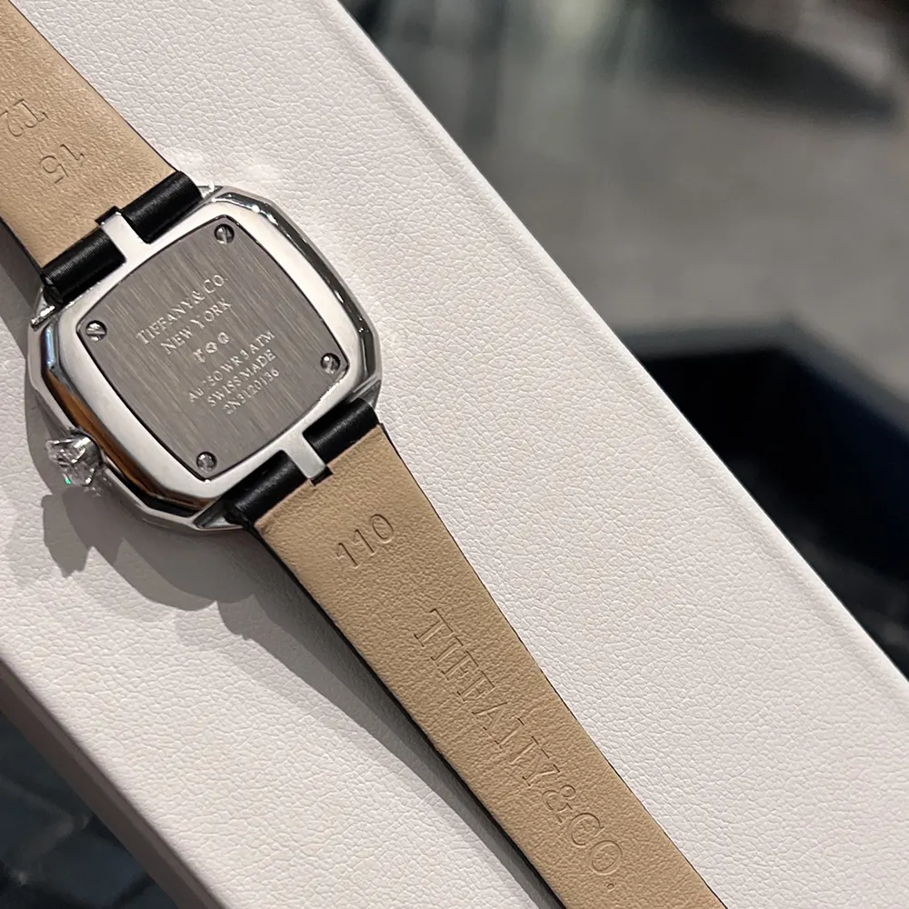 Tiffany Women Eternity 28 MM Cushion-shaped Watch in White Gold and Blue (8)