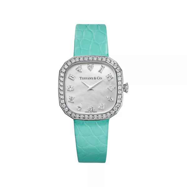 Tiffany Women Eternity 28 mm Cushion-shaped Watch in White Gold with Diamonds (1)