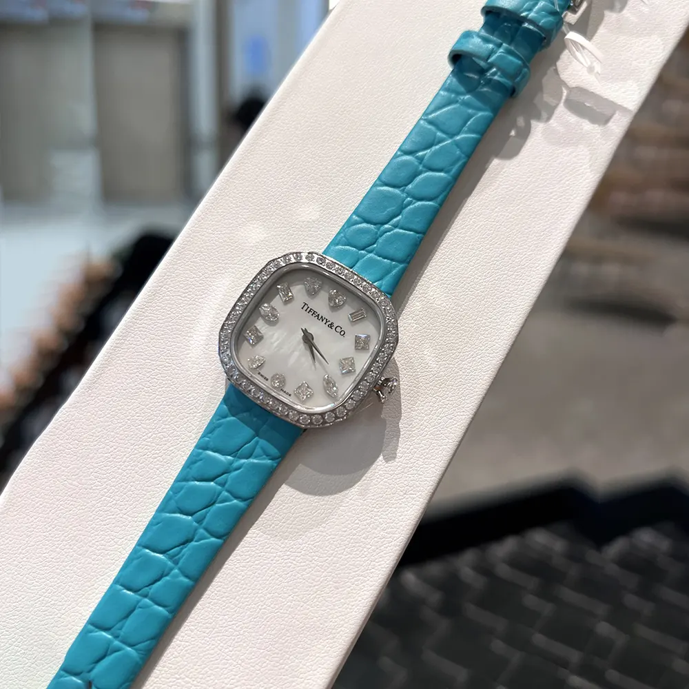 Tiffany Women Eternity 28 mm Cushion-shaped Watch in White Gold with Diamonds (4)