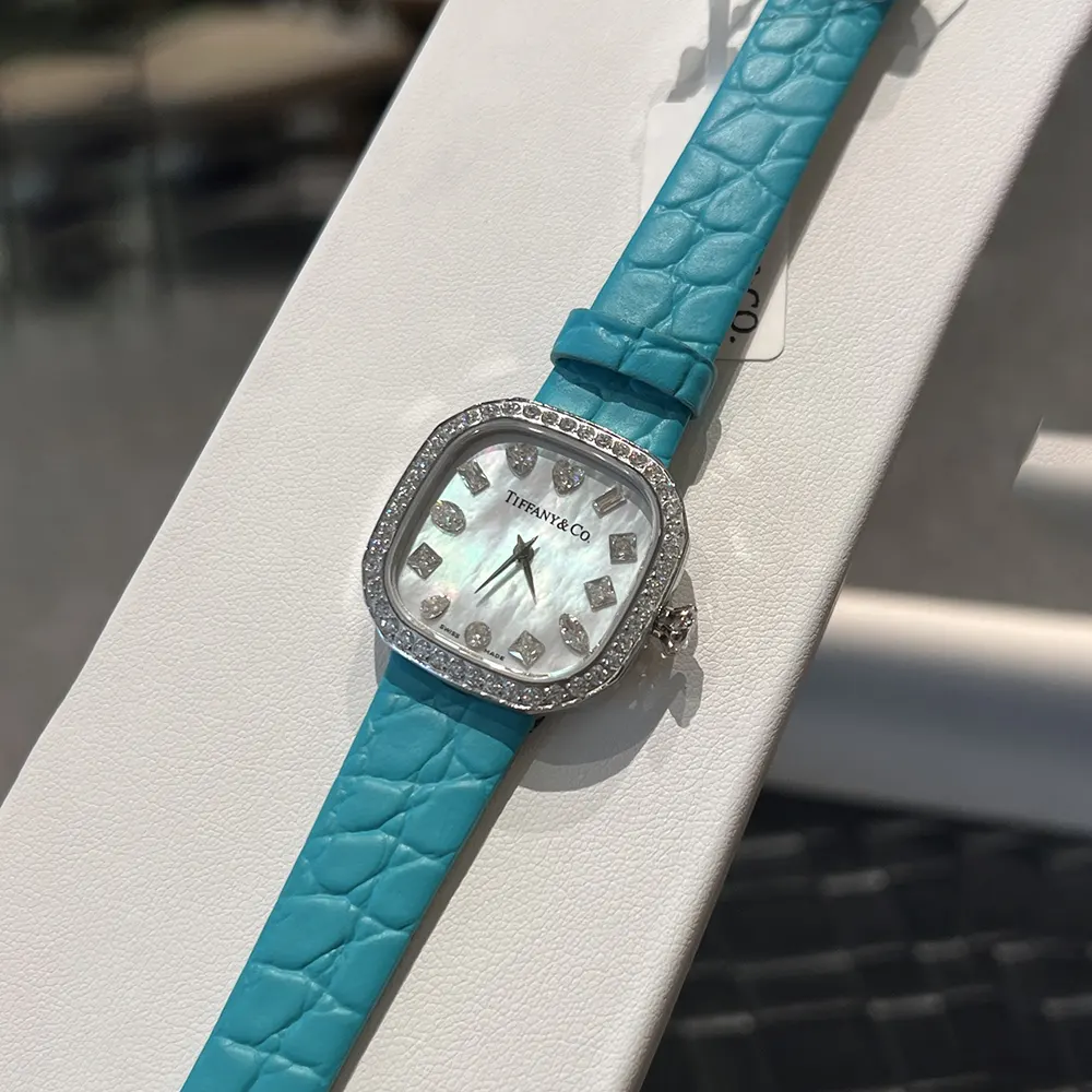 Tiffany Women Eternity 28 mm Cushion-shaped Watch in White Gold with Diamonds (5)