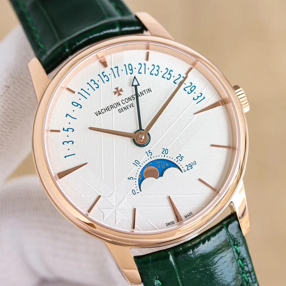 Vacheron Constantin Men Patrimony Moon Phase Retrograde Date 42.5 mm Pink Gold (4)
