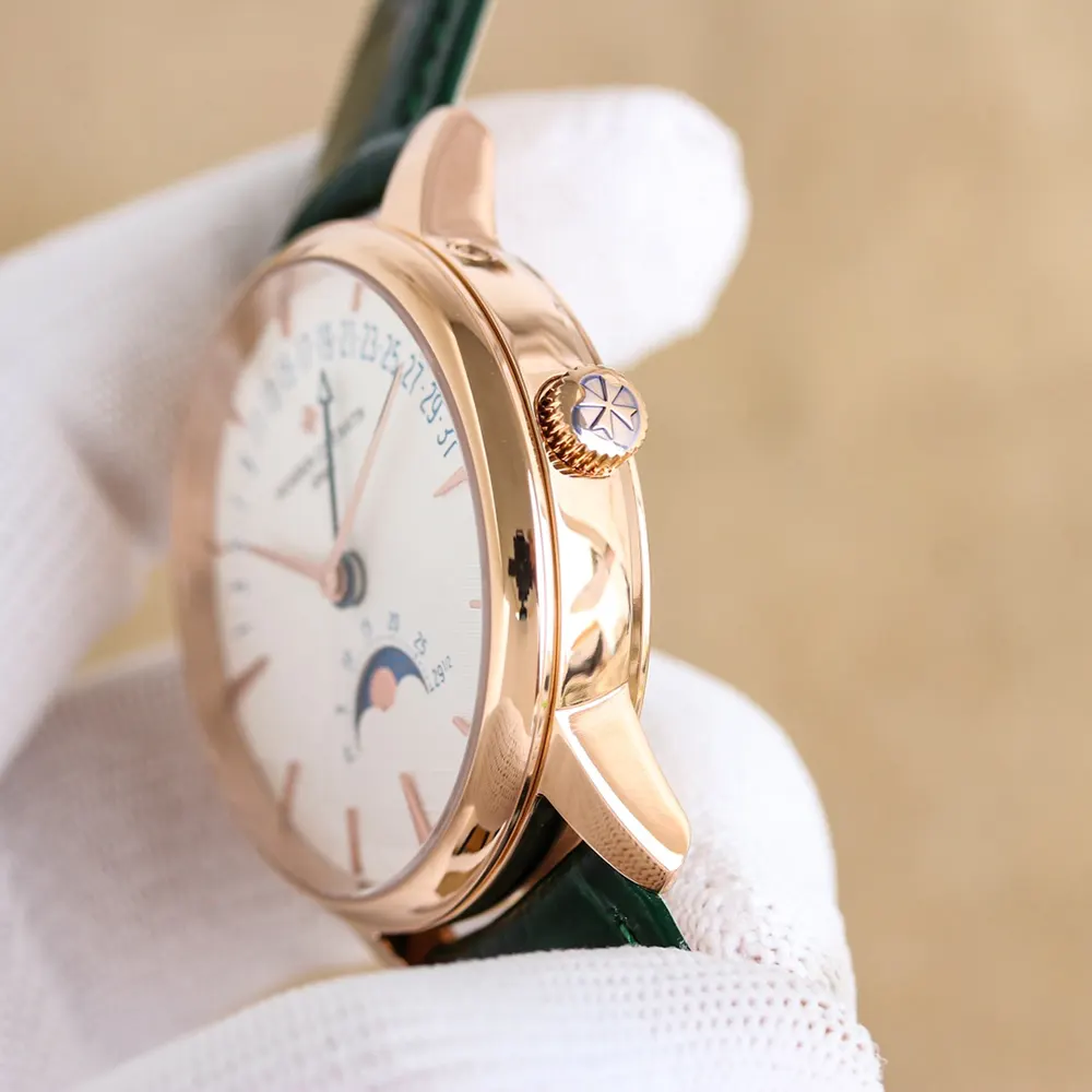Vacheron Constantin Men Patrimony Moon Phase Retrograde Date 42.5 mm Pink Gold (5)