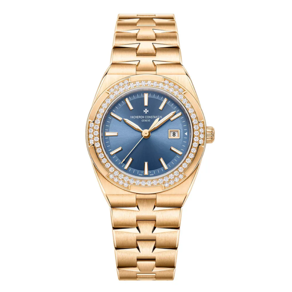 Vacheron Constantin Women Overseas Self-winding 33 mm Pink Gold and Denim Blue (1)