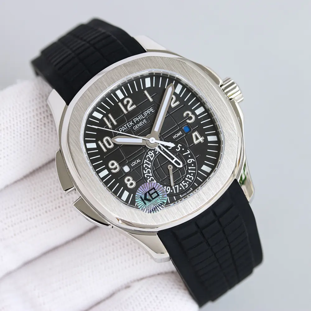 Patek Philippe Men Aquanaut Travel Time Self-winding 40.8 mm in Black and Black Strap (4)