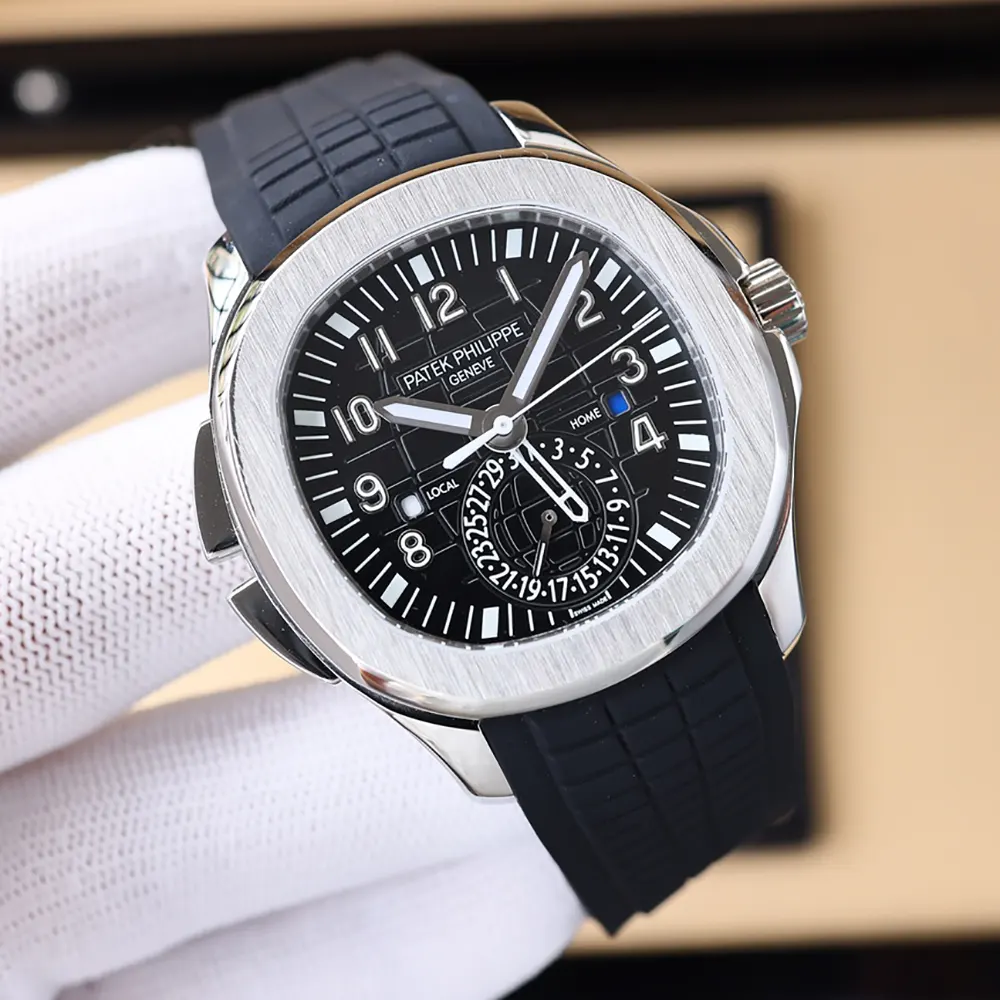 Patek Philippe Men Aquanaut Travel Time Self-winding 40.8 mm in Black and Black Strap (9)