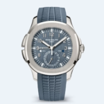 Patek Philippe Men Aquanaut Travel Time Self-winding 40.8 mm in Opaline Blue-gray