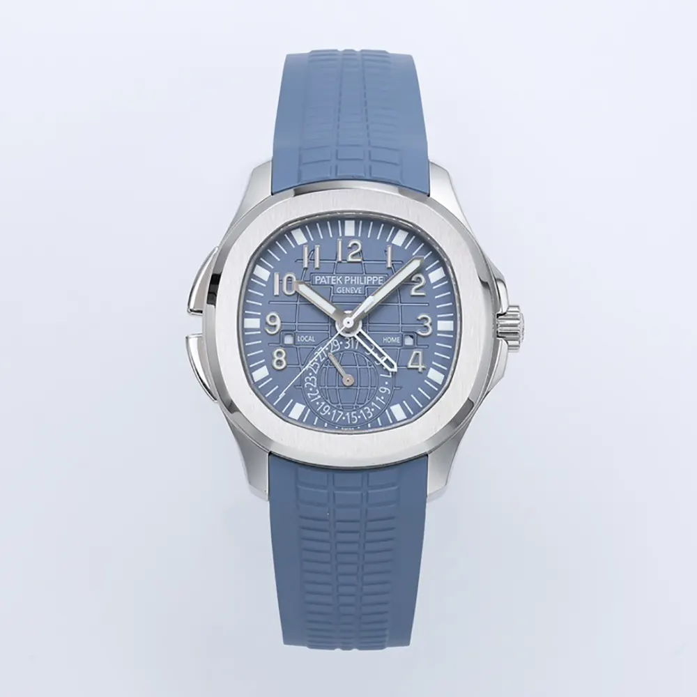Patek Philippe Men Aquanaut Travel Time Self-winding 40.8 mm in Opaline Blue-gray (2)