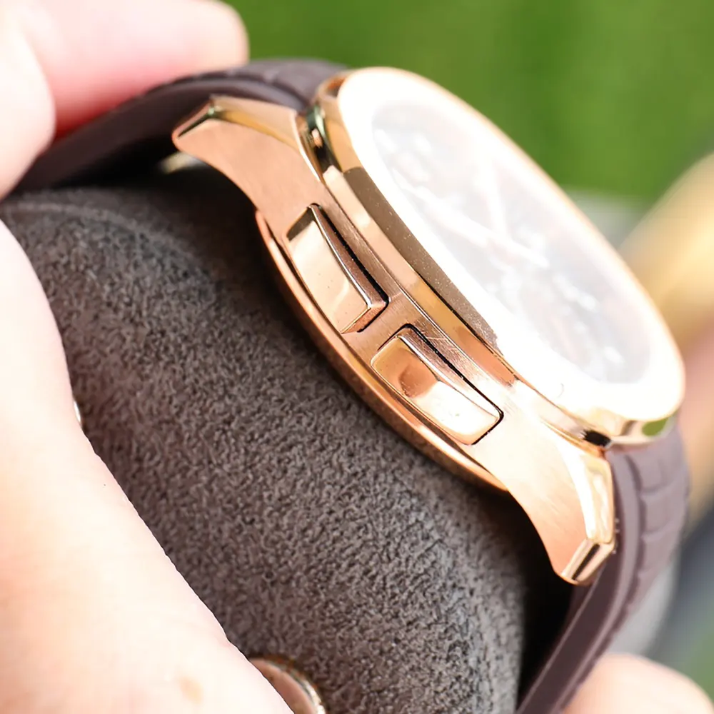 Patek Philippe Men Aquanaut Travel Time Self-winding 40.8 mm in Sunburst Brown (5)