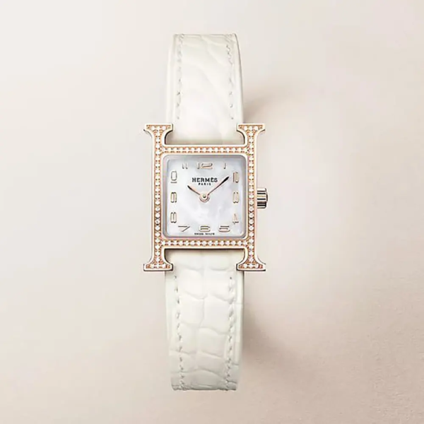 Hermes Women Heure H Watch Mini Model 21 mm-Rose Gold (1)