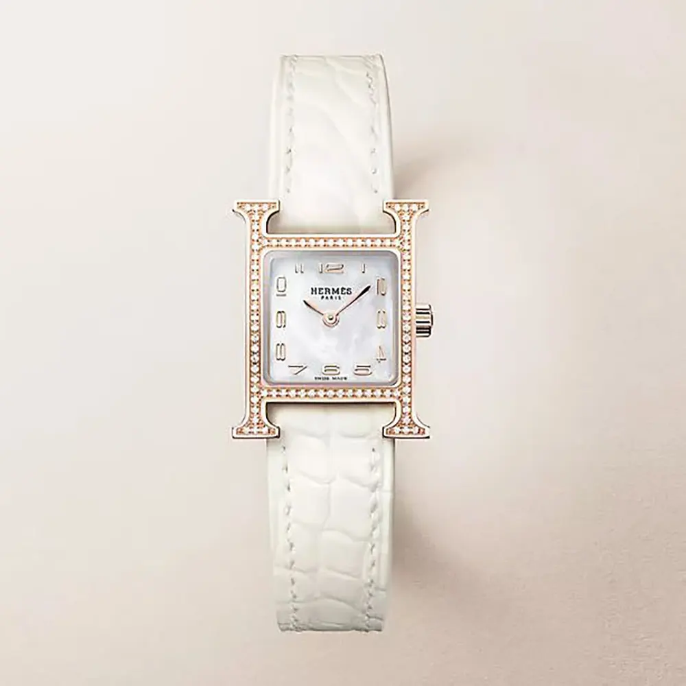 Hermes Women Heure H Watch Mini Model 21 mm-Rose Gold