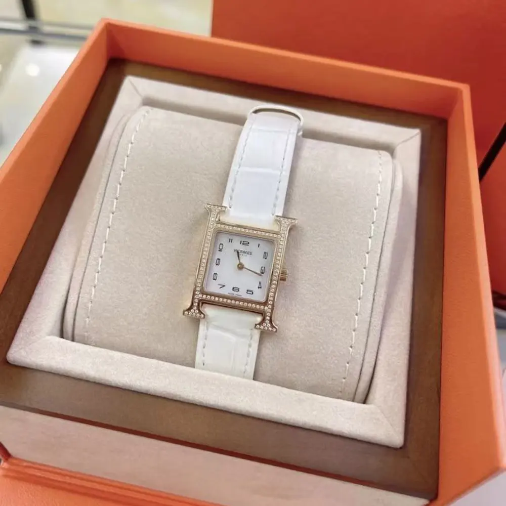 Hermes Women Heure H Watch Mini Model 21 mm-Rose Gold (2)