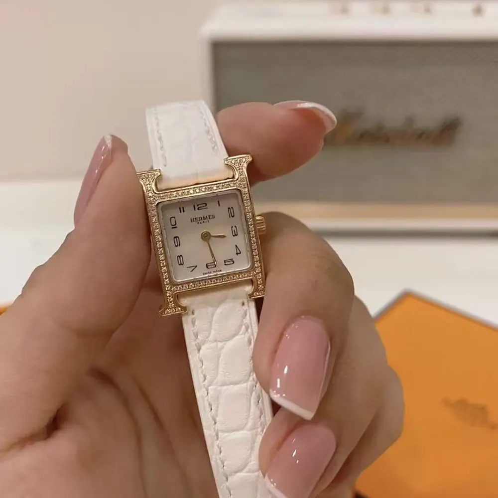 Hermes Women Heure H Watch Mini Model 21 mm-Rose Gold (3)