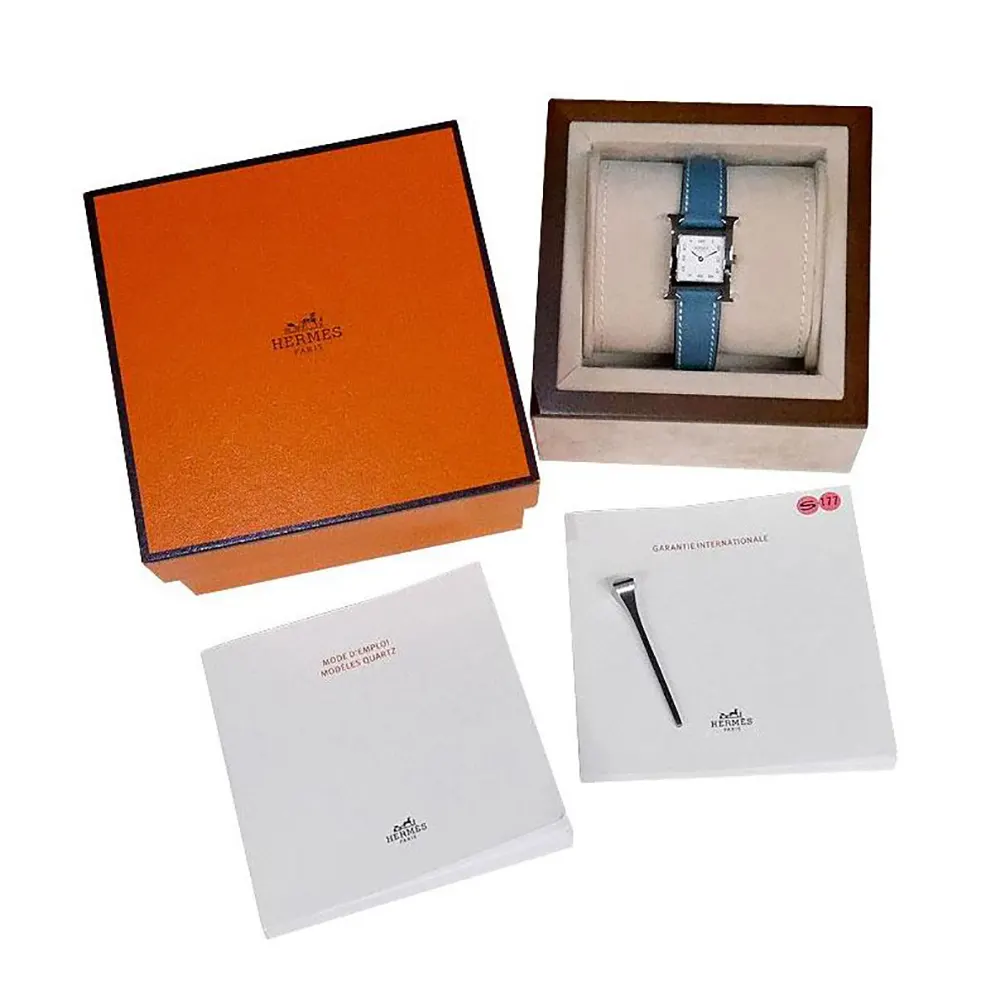 Hermes Women Hermes Women Heure H Watch Small Model 25 mm-Blue (10)