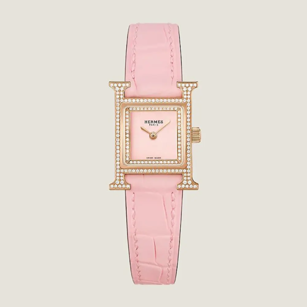 Hermes Women Heure H Watch Mini Model 21 mm-Pink W057240WW00 (1)