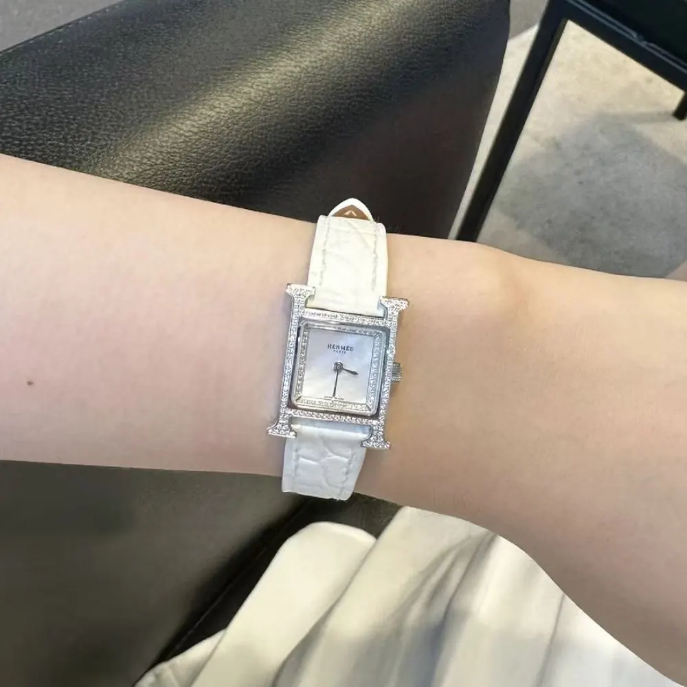 Hermes Women Heure H Watch Mini Model 21 mm-White W057250WW00 (4)