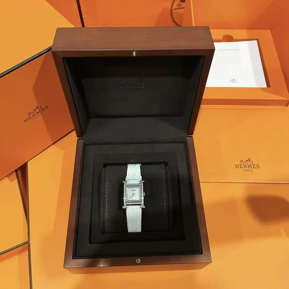 Hermes Women Heure H Watch Mini Model 21 mm-White W057250WW00 (5)